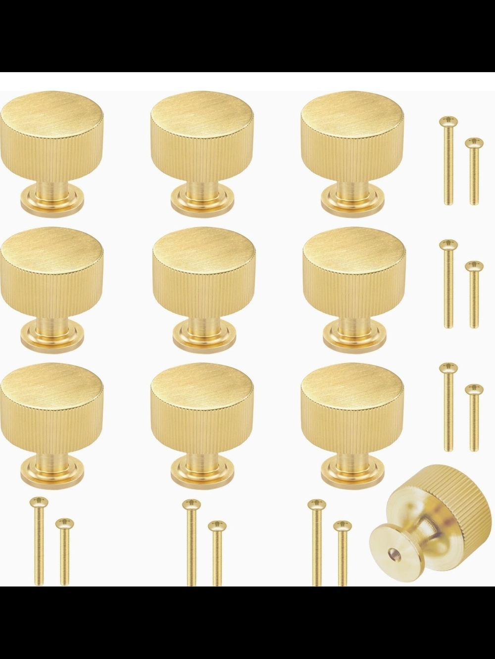 Gold Round Cabinet Knob Set - 10 Pack